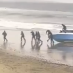 Illegal immigrants in speed boat